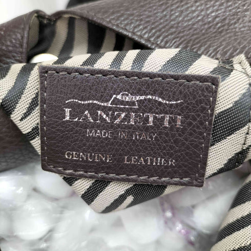 LANZETTI イタリア製 本革 トライアングル ワンショルダーバッグ レディース