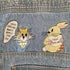 laura giaccone アニマル刺繍ポケットデザインデニムジャケット レディース