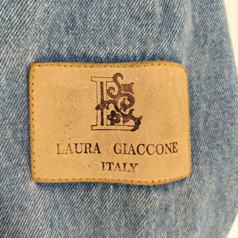 laura giaccone アニマル刺繍ポケットデザインデニムジャケット レディース