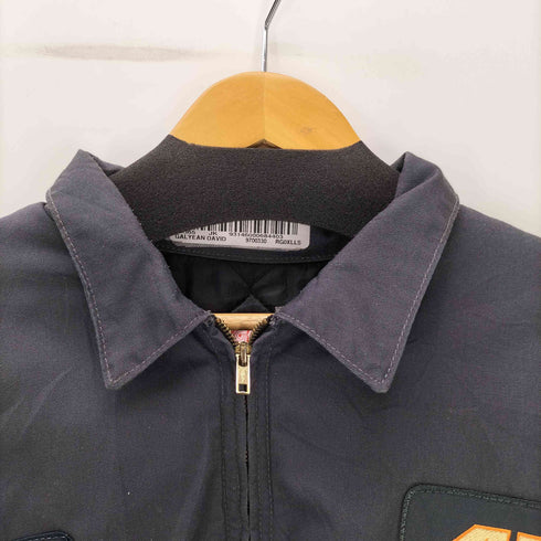 G&K SERVICES 90-00S メキシコ製 IDEAL ジップ 裏地キルティング 企業ロゴ パッチ 刺繍 ジップアップ ワーク ジャケット ブルゾン メンズ import:XL