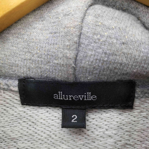 アルアバイル allureville ダブルジップ 裏起毛 ゴールド ラメ パーカー レディース JPN:2