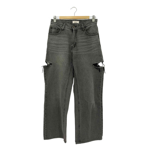 コラージュガリャルダガランテ COLLAGE GALLARDAGALANTE Q.anos Notch Denim サイドカッティングワイドデニム レディース 0