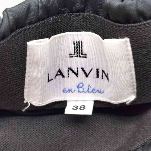 ランバンオンブルー LANVIN en Bleu ボウタイ シャーリング ポリ タイト スカート イタリア製生地 レディース EUR:38