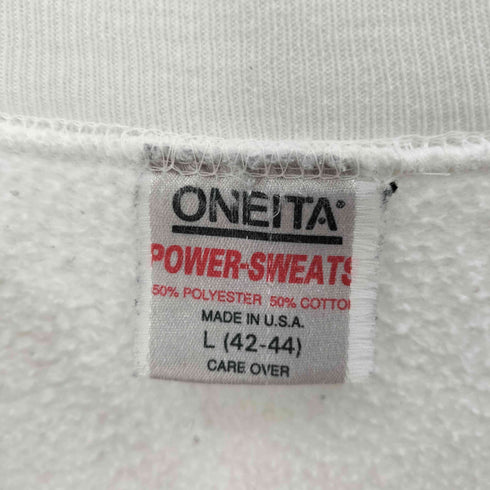オニータ ONEITA 90S USA製 50/50 ポリコットン ラグランスリーブ クルーネック ブランク スウェット トレーナー メンズ import:L