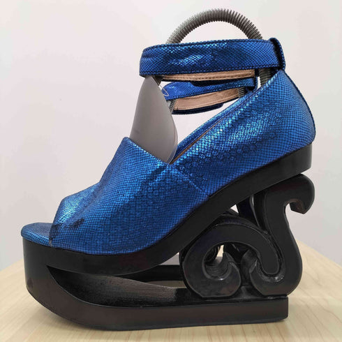 ジェフリーキャンベル Jeffrey Campbell ×MAYBELLiNE 15SS スケート ヒール サンダル 型押し レディース EUR:36