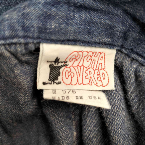 GOTCHA COVERED 90S USA製 CUT#658 タック デニム ロング フレア スカート レディース 5/6