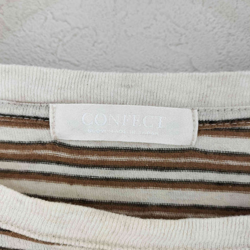 ネストローブコンフェクト nest Robe CONFECT コットンリネン マルチボーダー 半袖ビッグTee Tシャツ メンズ FREE