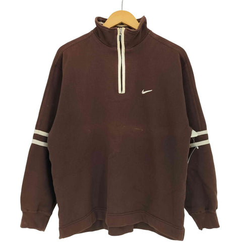 ナイキ NIKE 90s 白タグ スウッシュロゴ ハーフジップ スウェット メンズ import:M