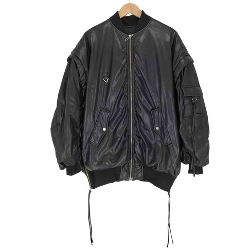 vegan leather MA1 ビーガンレザージャケット レディース