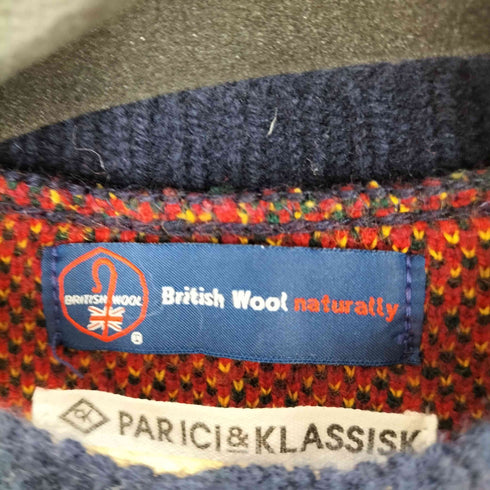 パーリッシ クラシスク PARICI & KLASSISK 英国製 クルーネックチェックカーディガン レディース FREE