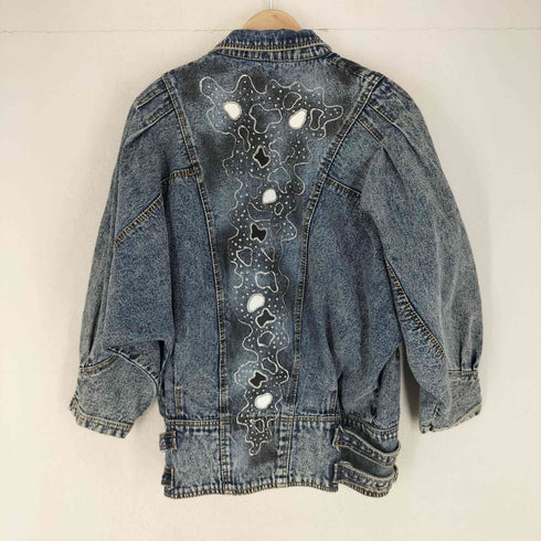 ラメ加工デニムダブルライダースジャケット レディース