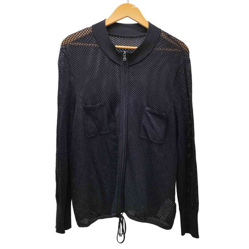 elena miro イタリア製 ジップ アップ シアー メッシュ ドライバーズ カットソー メンズ import:XL
