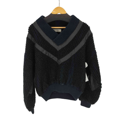 TRADITIONAL BRANDS カウレザー切替 Vネッククロップドニット メンズ JPN:M