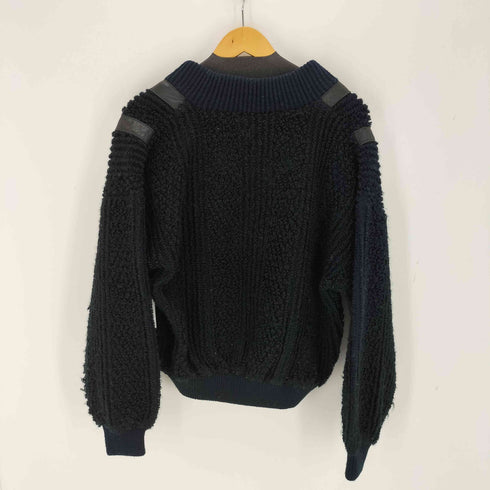 TRADITIONAL BRANDS カウレザー切替 Vネッククロップドニット メンズ JPN:M