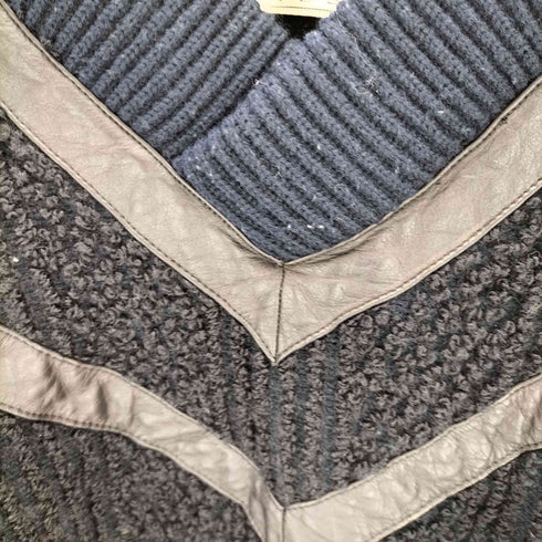 TRADITIONAL BRANDS カウレザー切替 Vネッククロップドニット メンズ JPN:M