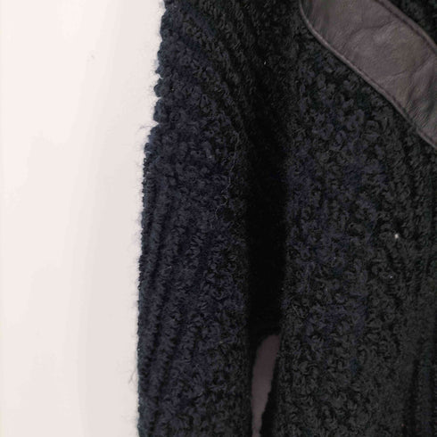 TRADITIONAL BRANDS カウレザー切替 Vネッククロップドニット メンズ JPN:M