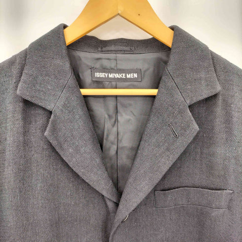 イッセイミヤケメン ISSEY MIYAKE MEN 12SS 黒タグ シルク100% ライン切替 3B テーラードジャケット メンズ JPN:3