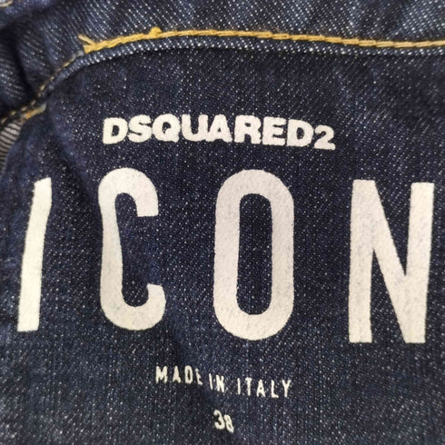 ディースクエアード DSQUARED2 ペイント加工 クロップドデニムパンツ レディース 38