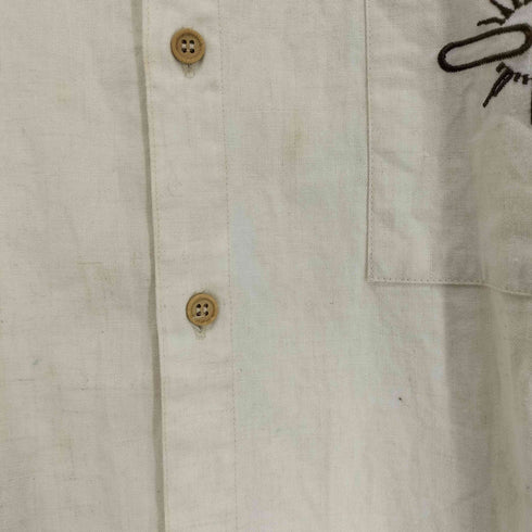 オーシャンパシフィック Ocean Pacific PRO フロント刺繍 リネン混 半袖シャツ メンズ import:L