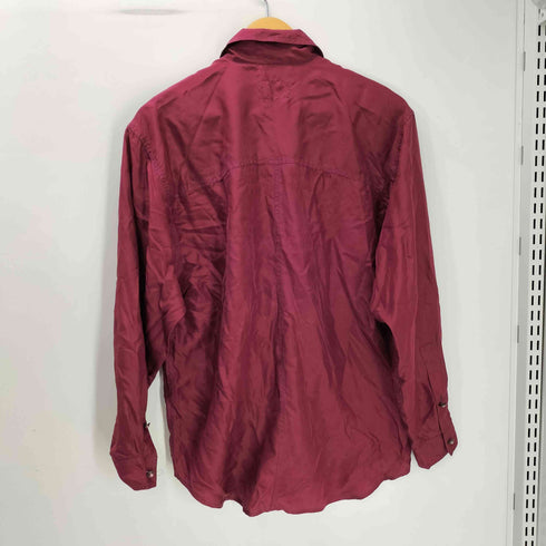 LIZWEAR 90S 花 刺繍 長袖 SILK シルク シャツ メンズ import:S