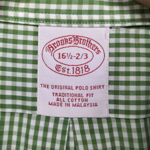 ブルックスブラザーズ BROOKS BROTHERS チェック柄BDシャツ メンズ 16 1/2