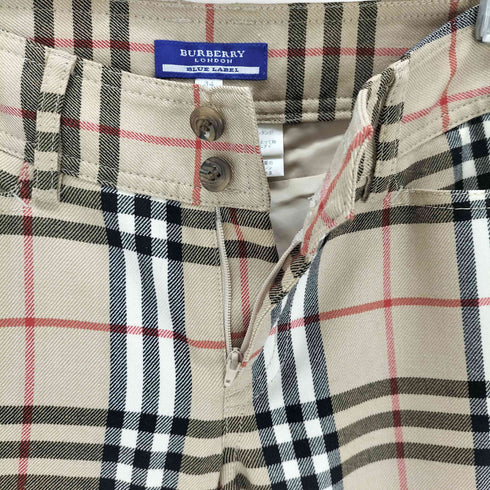 バーバリーブルーレーベル BURBERRY BLUE LABEL ノヴァチェック セミフレアパンツ レディース 34
