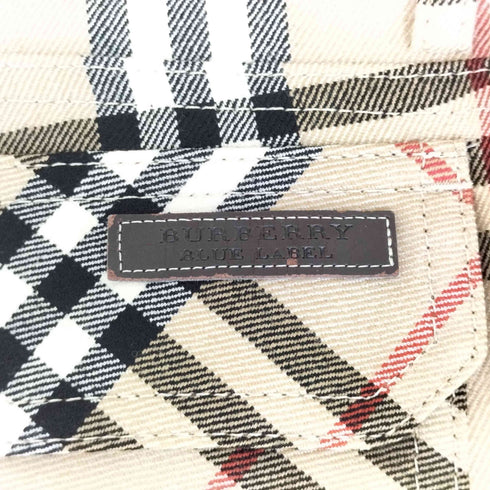 バーバリーブルーレーベル BURBERRY BLUE LABEL ノヴァチェック セミフレアパンツ レディース 34