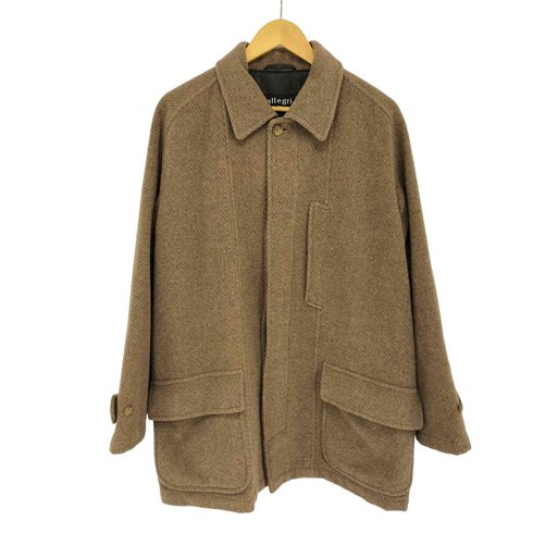 アレグリ allegri イタリア製 比翼デザイン ステンカラーコート メンズ JPN:M