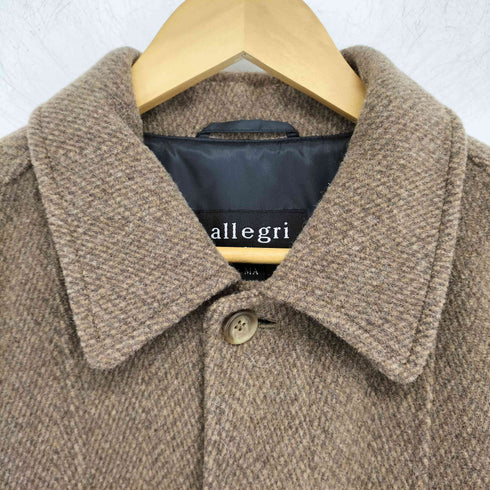 アレグリ allegri イタリア製 比翼デザイン ステンカラーコート メンズ JPN:M