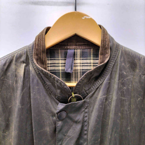 バブアー Barbour 90S 95年製 WESTMORLAND ウェストモーランド 英国製 3ワラント 裏地チェック CARE コットン ワックス オイルド ベスト メンズ import:L