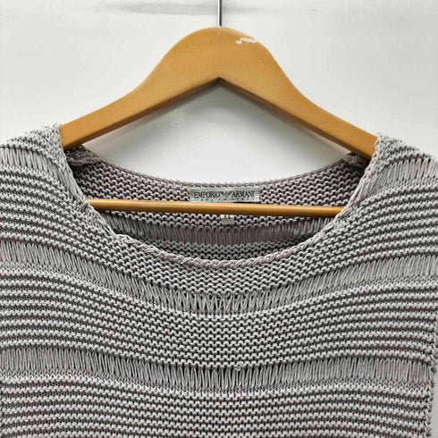 エンポリオアルマーニ EMPORIO ARMANI 90S イタリア製 メッシュ 鍵縫い ノースリーブ コットン ナイロン ニット ベスト メンズ EUR:46