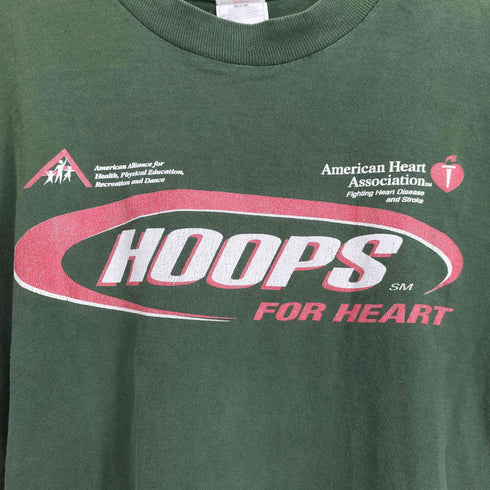 フルーツオブザルーム FRUIT OF THE LOOM HOOPS FOR HEART プリント クルーネック Tシャツ メンズ import:XL