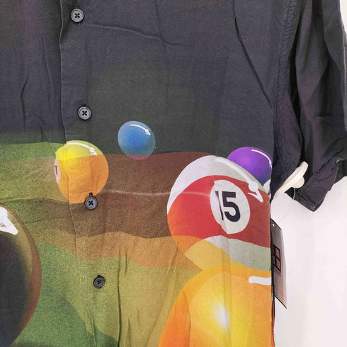 ステューシー Stussy Pool Hall Shirt ビリヤード柄 レーヨン オープンカラー半袖シャツ メンズ M