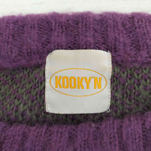 KOOKY’N シャギー ボーダー クルーネック ニット メンズ FREE