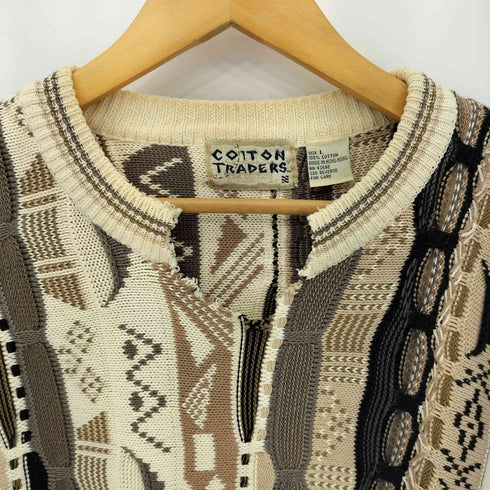 COTTON TRADERS 3D コットン ニット セーター メンズ L