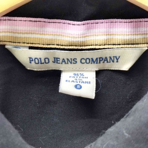 ポロジーンズカンパニーラルフローレン POLO JEANS COMPANY RALPH LAUREN ロゴ刺繍 コットン ポリ レギュラーカラー 長袖 シャツ レディース import:S