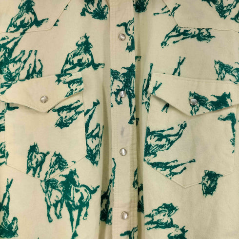 ラングラー Wrangler 80S REGULAR FIT 総柄 L/S ウエスタンシャツ メンズ import:XL