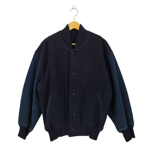イッセイミヤケメン ISSEY MIYAKE MEN 80s 筆タグ ウール デニム 切替 スタジャン アワードジャケット メンズ JPN:M