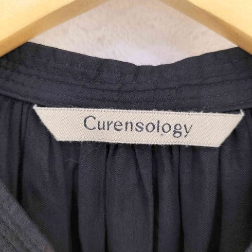 Curensology ギャザー ペプラム ブラウス レディース