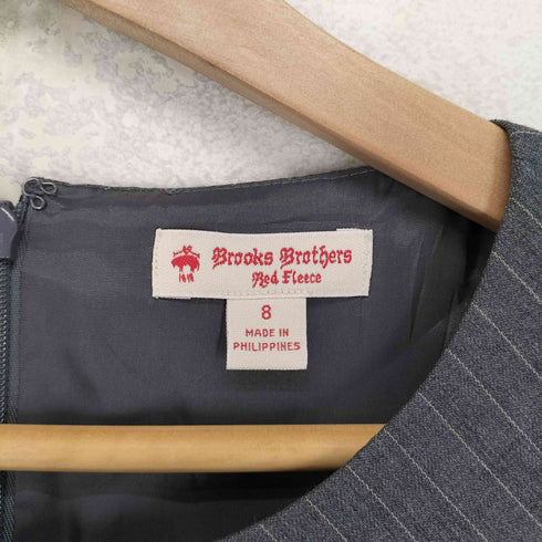 ブルックスブラザーズレッドフリース BROOKS BROTHERS REDFLEECE Tollegno1990 ボーダー柄ノースリーブワンピース レディース 8