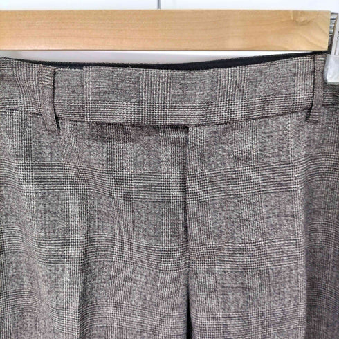 エディーバウアー Eddie Bauer チェック柄 ウール ノータック フレアスラックス レディース 6