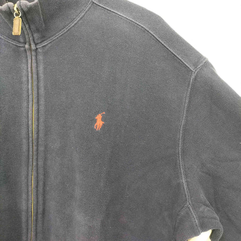 ポロバイラルフローレン Polo by RALPH LAUREN 90s ポニー刺繍 ジップアップ ハイネック スウェット メンズ import:XL