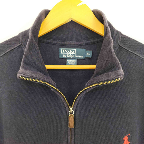ポロバイラルフローレン Polo by RALPH LAUREN 90s ポニー刺繍 ジップアップ ハイネック スウェット メンズ import:XL