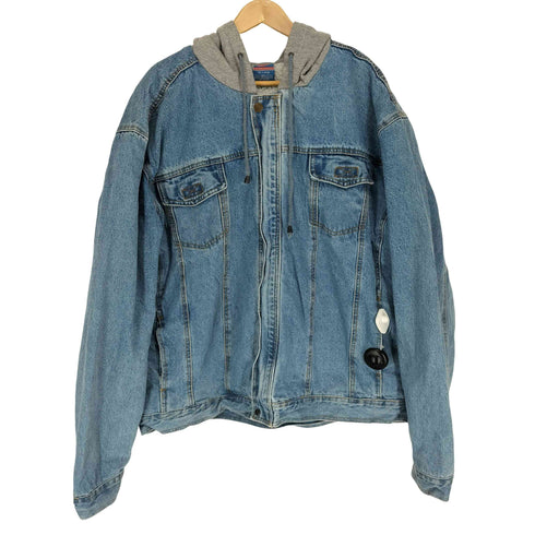 裏地ボアフェイクレイヤードデニムジャケット メンズ 2XL