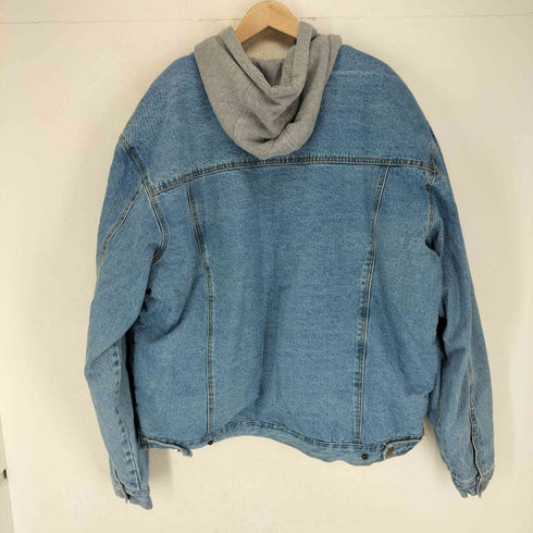 裏地ボアフェイクレイヤードデニムジャケット メンズ 2XL