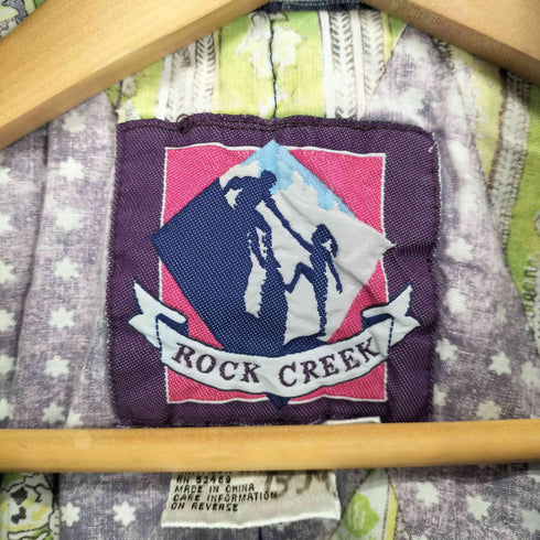 ROCK CREEK 裏地総柄スタンドカラーデニムジャケット メンズ L
