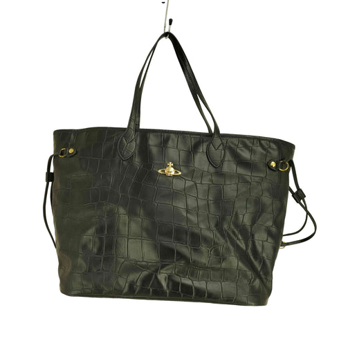ヴィヴィアンウエストウッドロンドン Vivienne Westwood LONDON オーブロゴ クロコ型押し レザー トートバッグ レディース