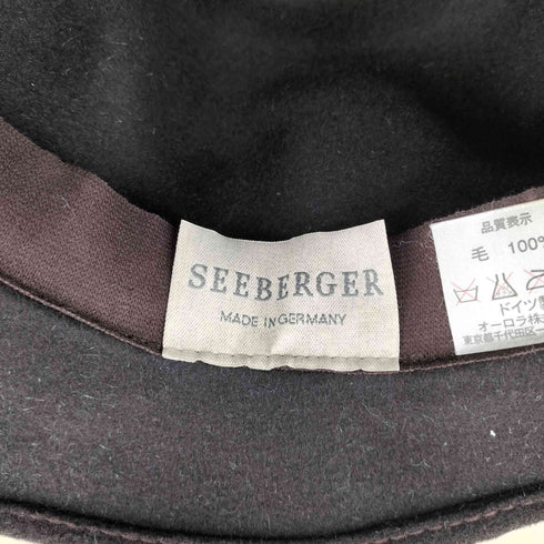 SEEBERGER ウール レザーベルト装飾 ハット メンズ