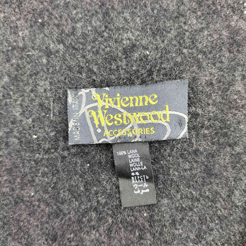 ヴィヴィアンウエストウッドアクセサリー Vivienne Westwood Accessories オーブ刺繍ロゴ フリンジマフラー レディース