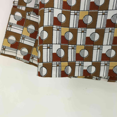シアーズ Sears KINGS ROAD 70s ポリエステル 総柄 長袖シャツ メンズ import:L